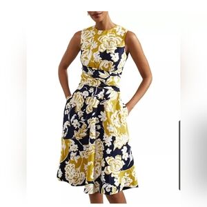 Hobbs London Twitchill Printed Sleeveless Dress Size 14